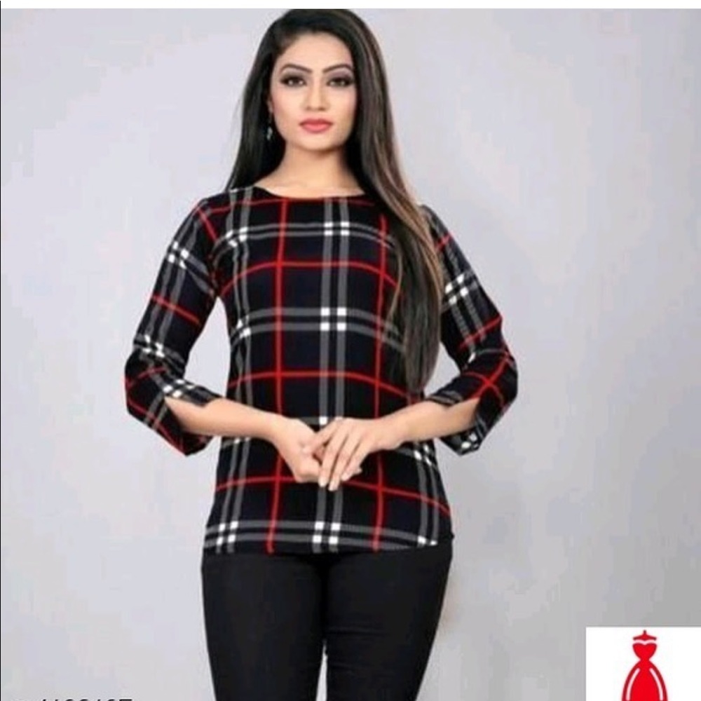Stylish Polyester Crepe Printed Women's Top